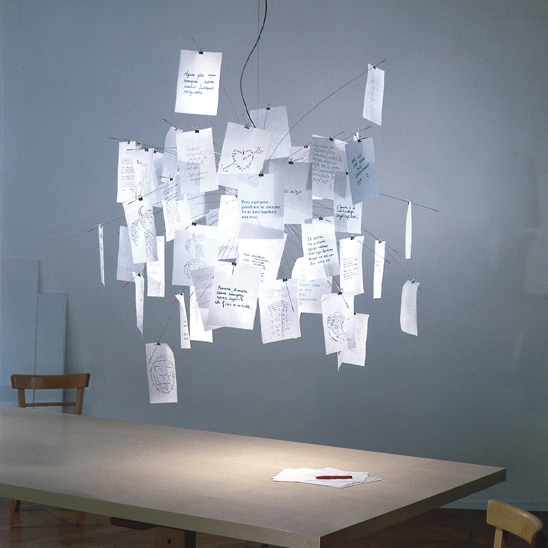 Lingo Maurer Zettel – plafonnier LED en papier, réplique de la lampe E27 de styliste, pour salon, salle à manger, à monter soi-même