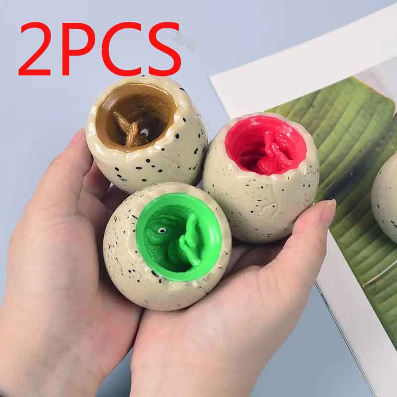 2PCS Dinosaur Egg Shape Stress Relief Toys Creative Squeeze Cup Pinch Music Decompression Netroots for Kids And Adults