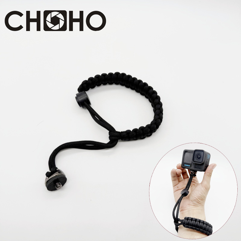 Para accesorios Gopro correa de muñeca tejido antipérdida + mano de tornillo 1/4 para GO PRO Hero 13 12 11 10 DJI OSMO Action 5 4 Insta360 X4