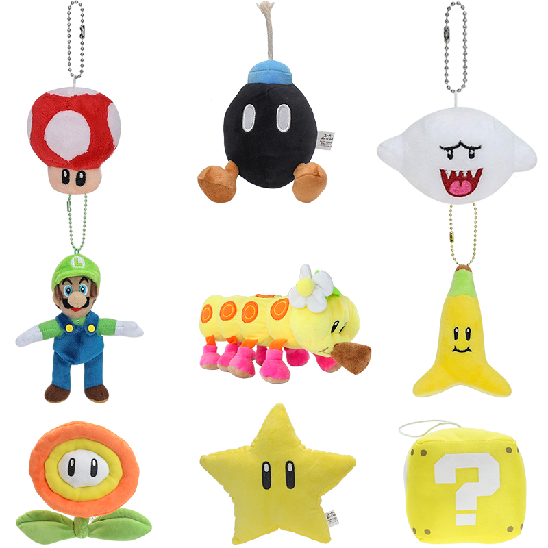 Anime Mario Yoshi Pluche Speelgoed Kawaii Prinses Daisy Peach Piranha Plant Paddestoel Bowser Bloem Boo Gevulde Pluche Poppen