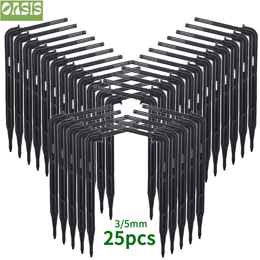 OASIS-Kit de riego por microgoteo, emisor para manguera de 3/5mm, ahorro de riego de jardín, invernadero, 25 piezas