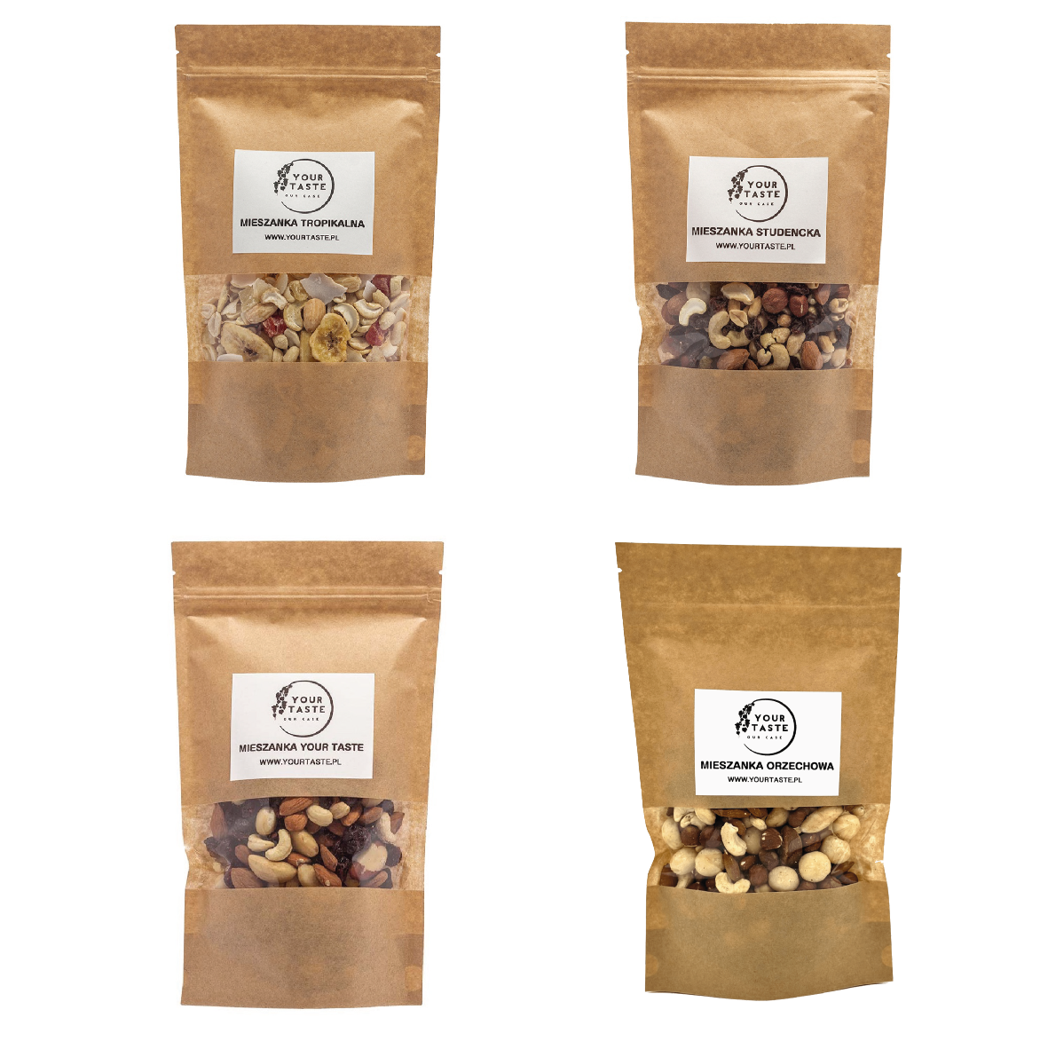 Your Taste Zestaw mieszanek - Orzechowa 500g + Your Taste 500g + Studencka 500g + Tropikalna 500g