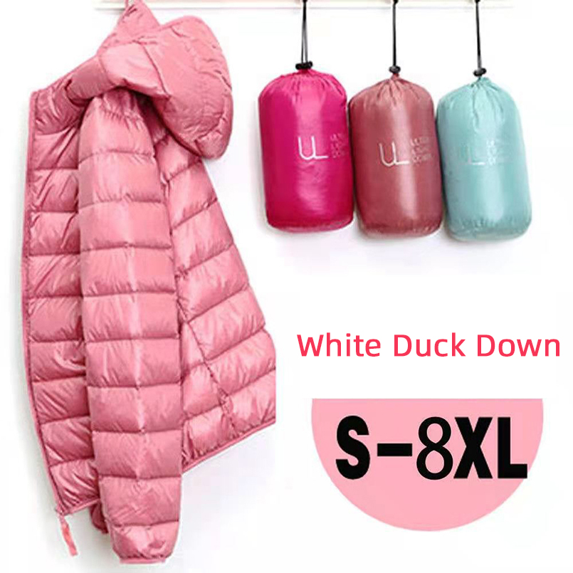 Ultraleichte Winter-Daunenjacke mit weißer Ente für Damen, leicht, gepolstert, Damenjacke, schlank, 6XL, 7XL, 8XL, Mädchen-Kapuzenmantel, 2025, Z1