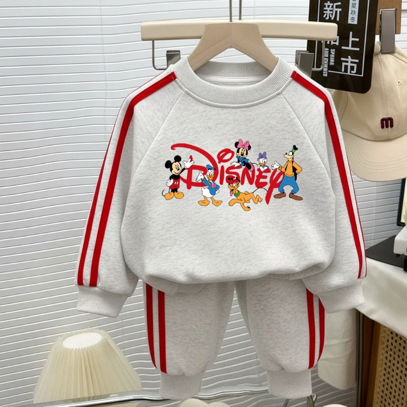 2026 Lente Nieuwe Stijl Jongens Casual Sweatshirts Set Meisjes O Hals Hoodies Lange Broek Tweedelige Kindermode trainingspak Hardlopen