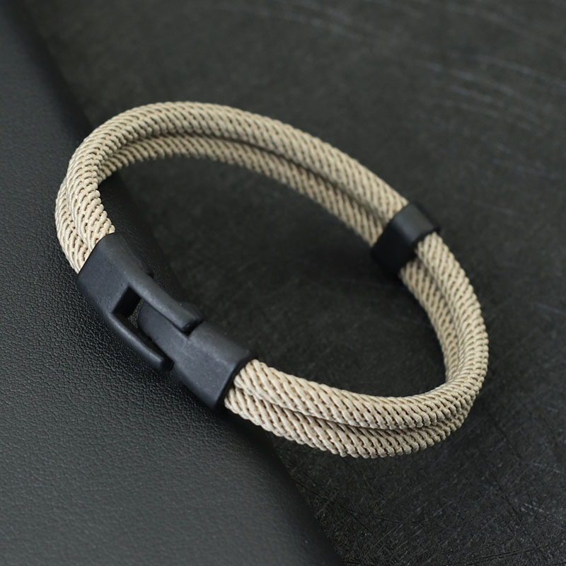 ใหม่แฟชั่นผู้ชายสร้อยข้อมือ Double Layer ที่ถอดออกได้ STACKABLE สร้อยข้อมือ Leisure อุปกรณ์เสริม Hombre Erkek Bileklik