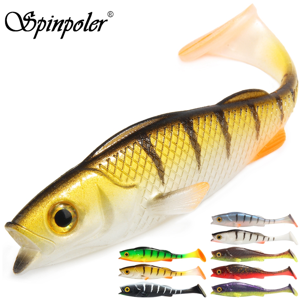 Spinpol Vigor Perch 낚시 미끼 7cm 11cm 14cm 소프트 미끼 Shad UV-Active Wobble Craft 고무 물고기 Swimbait For Perch,Pike,Zander