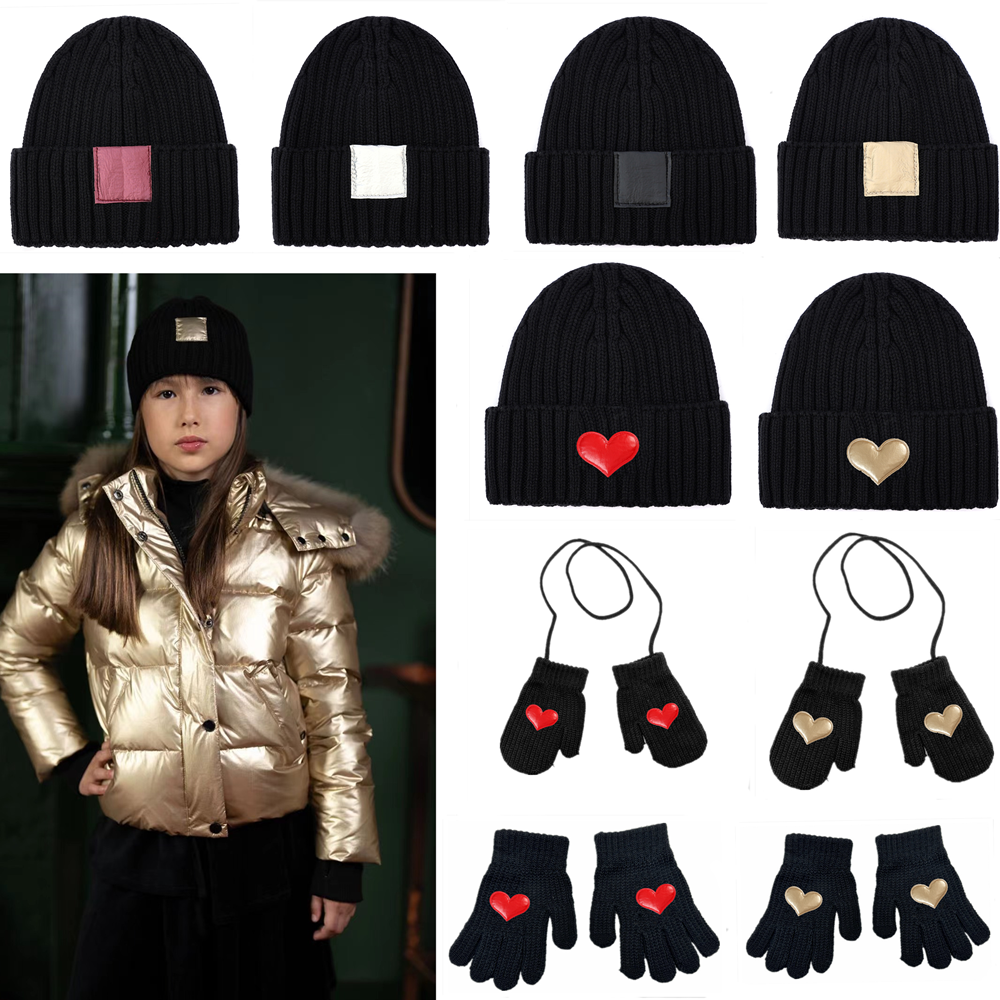 Novo outono e inverno bebê algodão com nervuras de malha gorros elásticos chapéu cachecol conjunto crianças chapéus