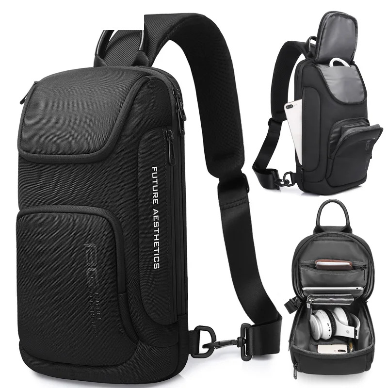 BANGE-Bolsa Mensageiro de Grande Capacidade para Homens, Bolso Multi Ultraleve e Portátil, Mochila Impermeável, Bolsa Peito de Viagem para iPad de 9.7"