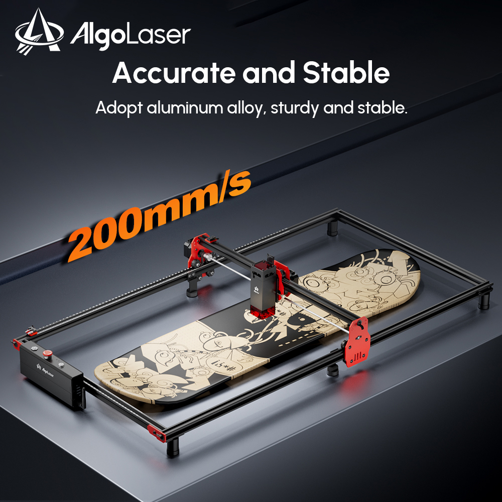 AlgoLaser-Lasergravierer, 2 W, 5 W, 10 W, 20 W Ausgang, Laserschneider, Graveur für Holz und Metall/Not-Aus-Flammen- und Gyro-Erkennung