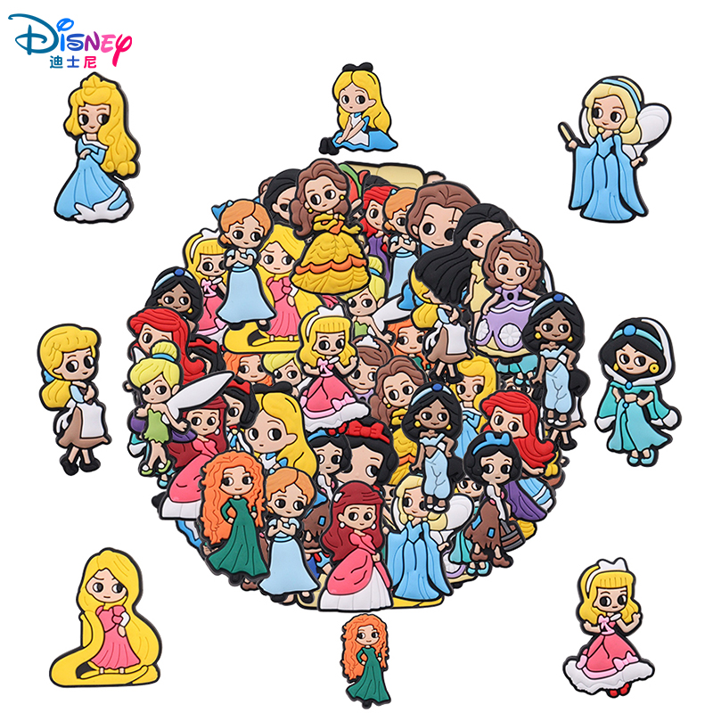 Disney Princess Alice Snow White 9-100PCS Set di ciondoli per scarpe Princess MIX Decorazioni in PVC fai da te staccabili impermeabili per regali per feste