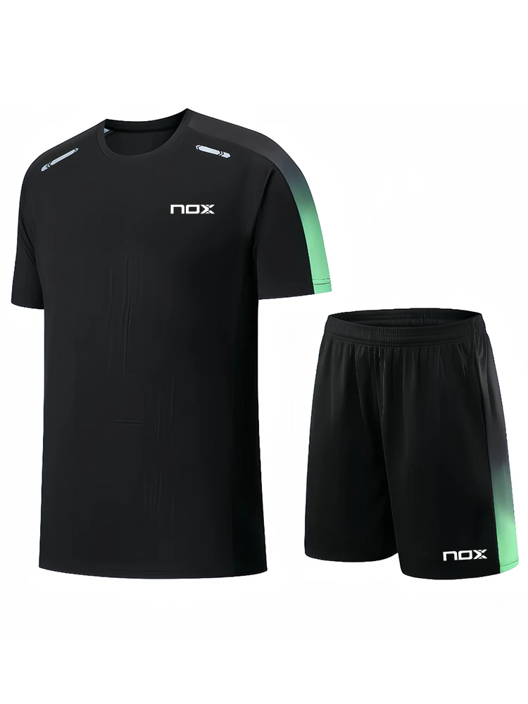 Knox Padel 新しいメンズ T シャツ ショートパンツ メンズ テニスウェア ランニング バスケットボール トレーニングウェア 半袖 トップス 通気性があり、ゆったり