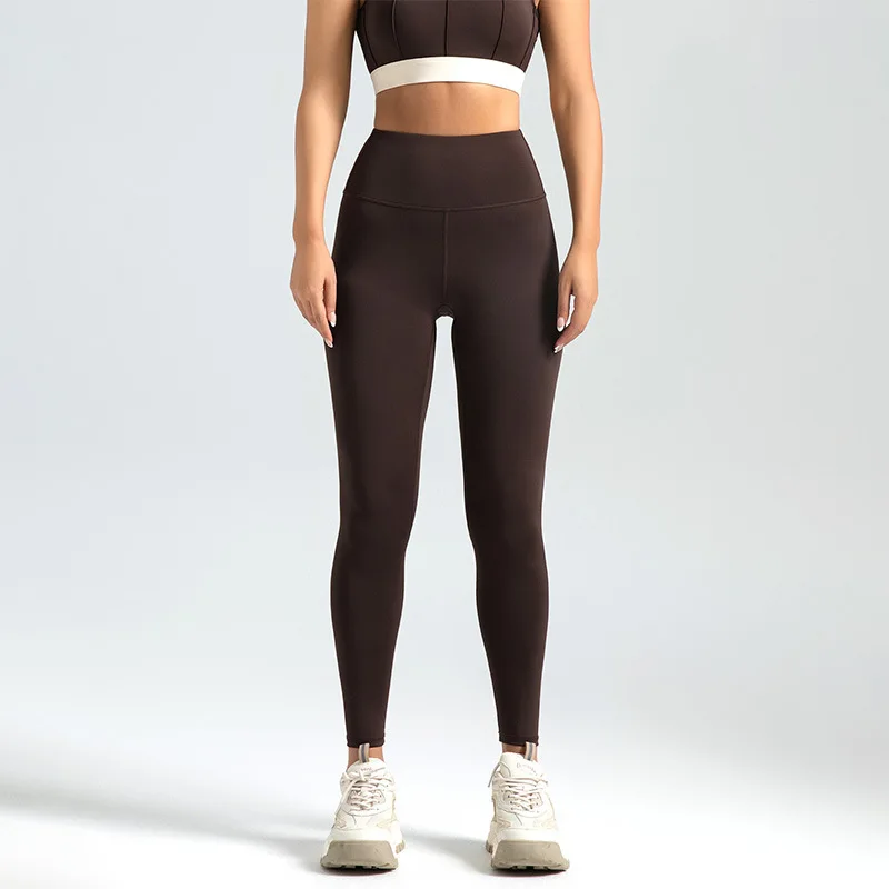 Calças femininas de nove pontos leggings de cintura alta cor sólida yoga calças esportivas leggings de alta estiramento correndo calças de fitness 3xl
