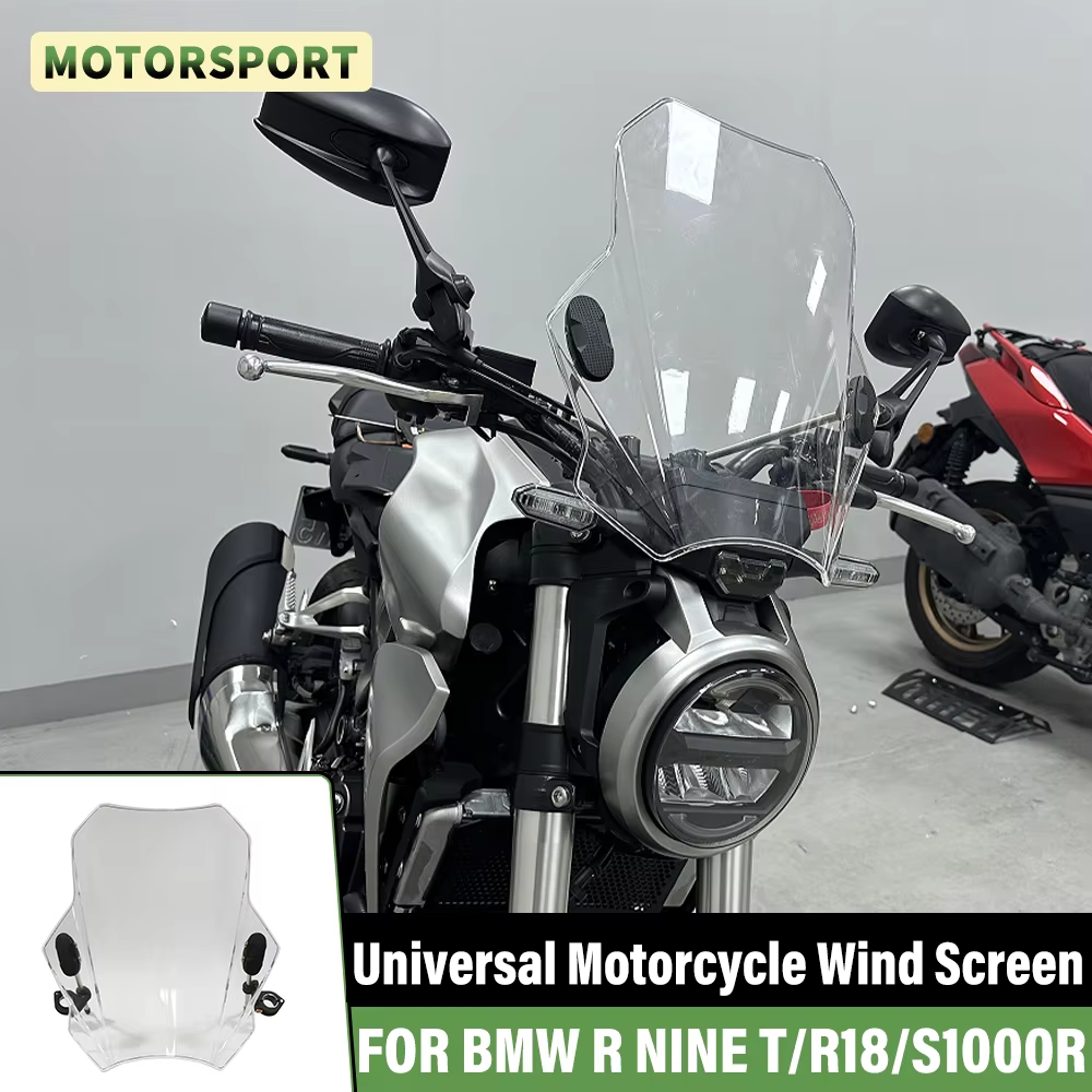 Universeller Motorrad-Windschutz, runder Scheinwerfer, Front-Windabweiser für BMW R NINE T/PURE SCRAMBLER URBAN R18 S1000R