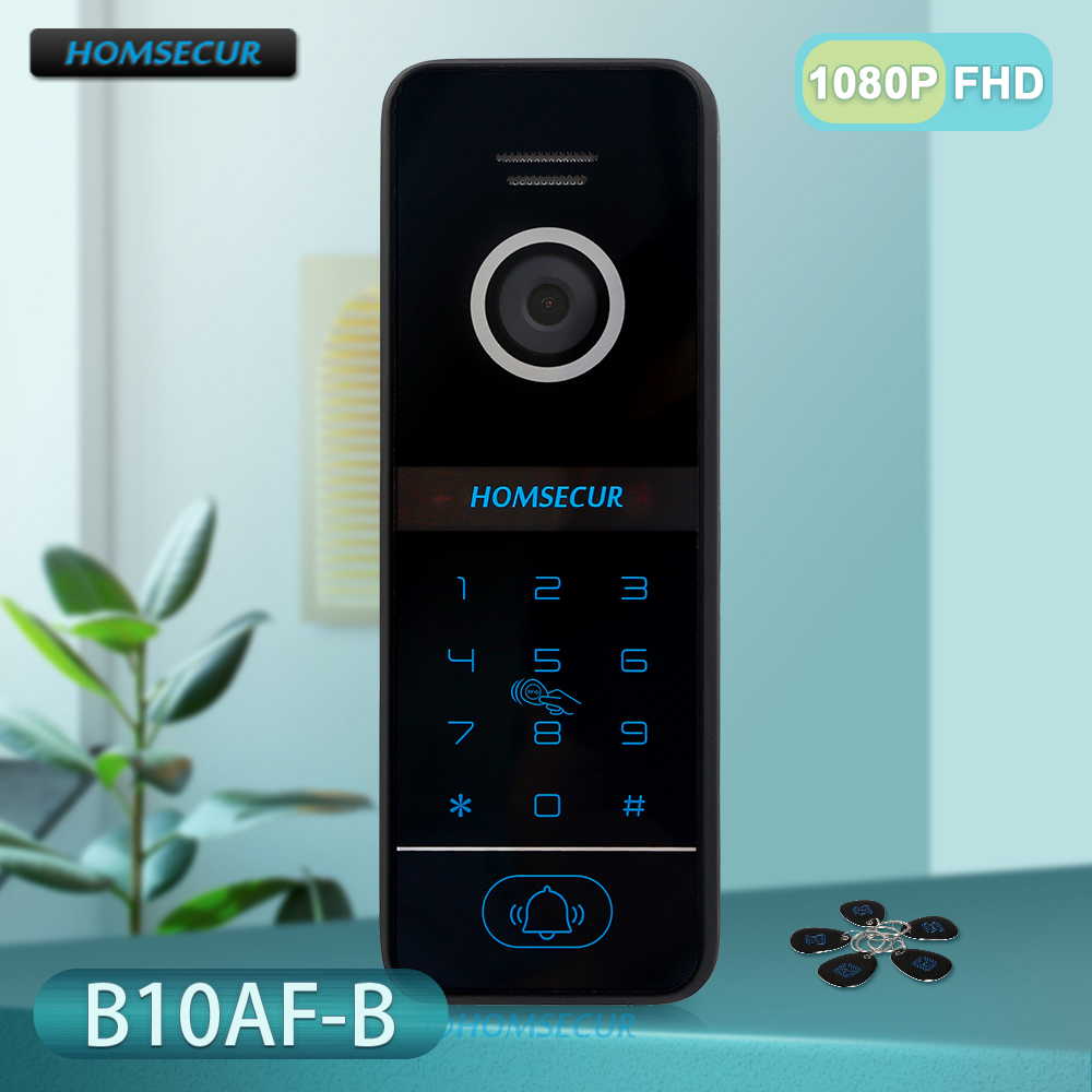 4 kawat bel pintu tahan air kamera B10AF-B kata sandi RFID akses untuk HOMSECUR WIFI FHD 1080P Video pintu interkom