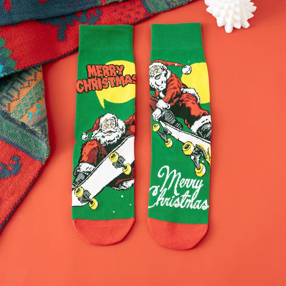 Frauen Herbst Winter Socken Kawai Mid-Tube Strümpfe schöne Santa Claus Schneemann niedlichen Cartoon ab rot Mode Urlaub niedlichen Baumwoll socke