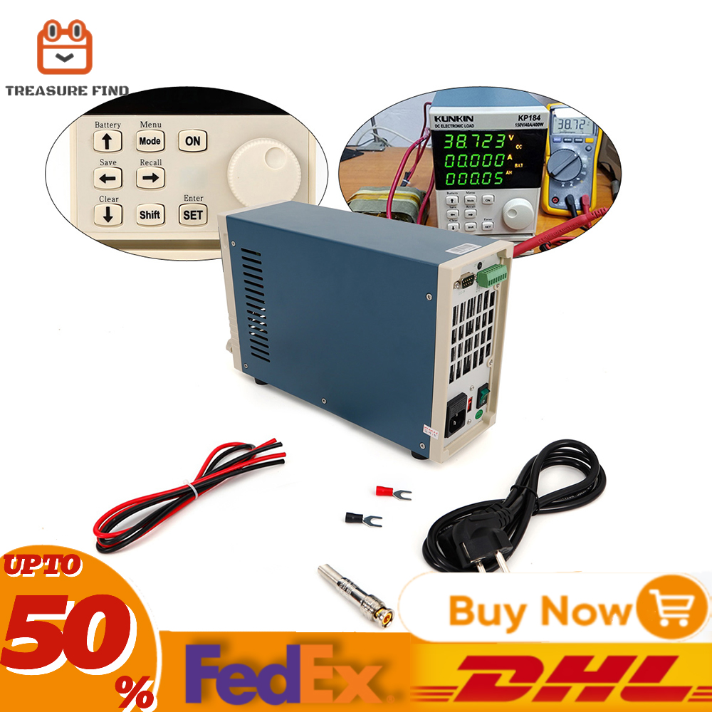 Probador de carga electrónica CC de un solo canal KP184, probador de capacidad de batería, 4 modos de carga, diferentes funciones de prueba, 150V, 0-400W, 0-40A