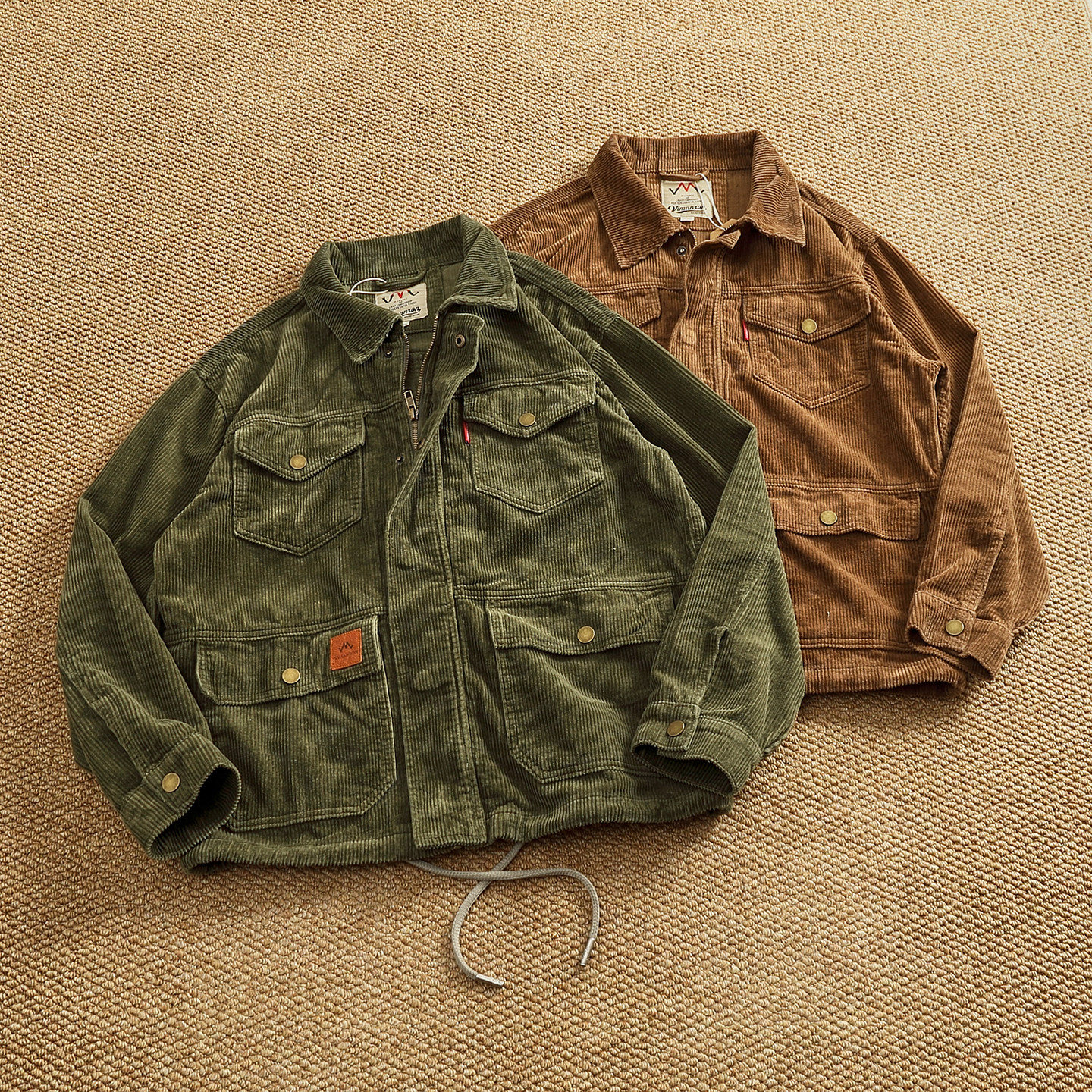 Primavera y otoño nueva chaqueta de pana Retro americana para hombres 100% algodón lavado suelto moda Casual abrigo de solapa de un solo pecho