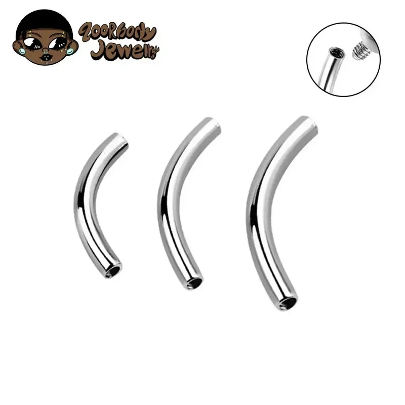 10 Pcs/Lot ASTM F136 Titanium Internal Thread Brow Piercing Banana Curved Barbell Kit Brow Tragus Lip Ringpe Body Accessories