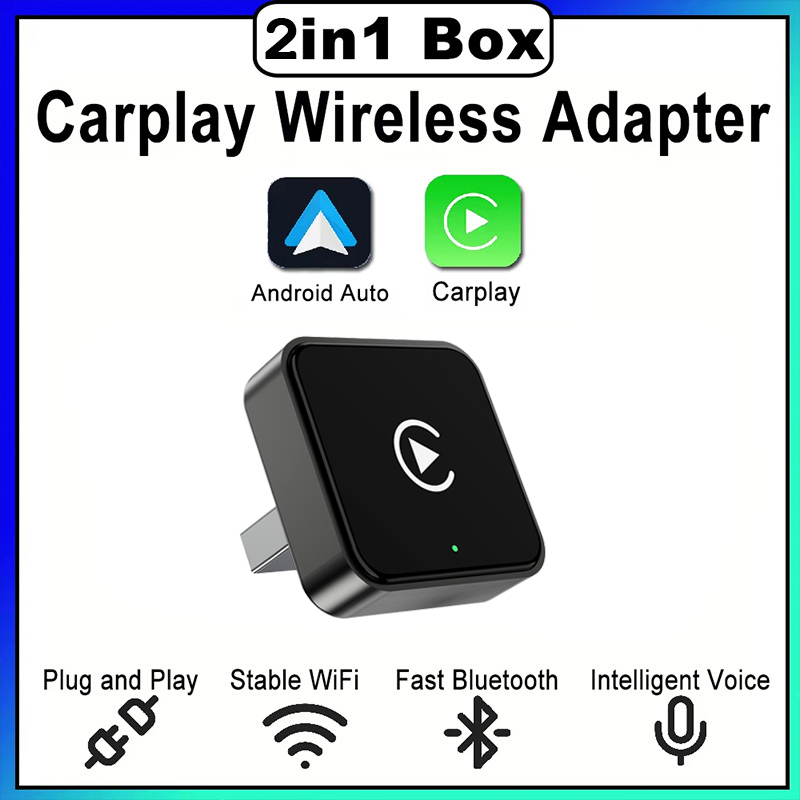 2026年新型ワイヤレスCarPlayとAndroid Auto 2in1スマートミニボックス WIFI BT自動接続 トヨタ、ボルボ、ベンツ、MG、キア、マツダ、フォード対応