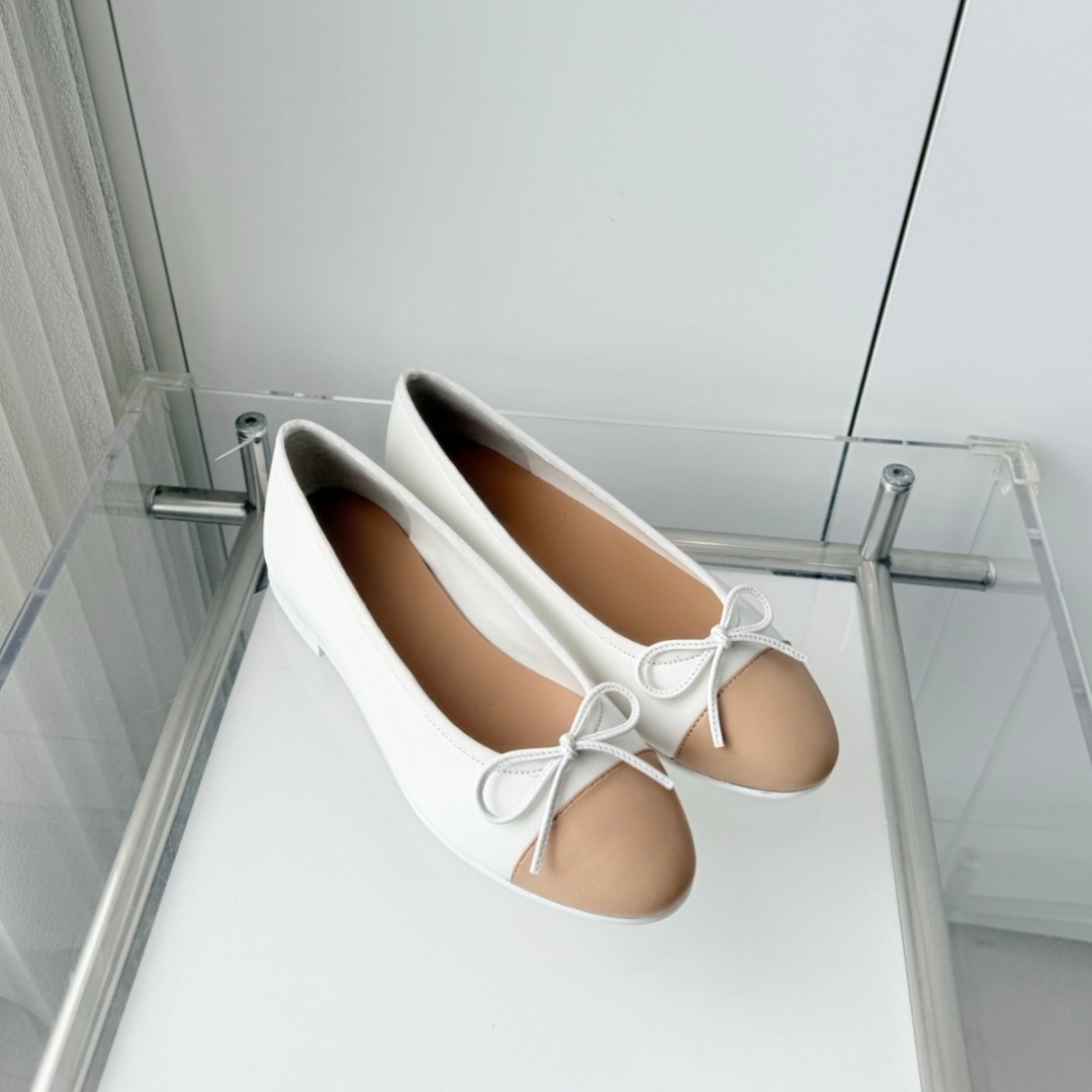 Luxury Brand Women's Dance Shoes Casual Shoes Casual Bow-Detail Ballet Flats Outdoor Hiking Shoes Materials Sheepskin Minimalist