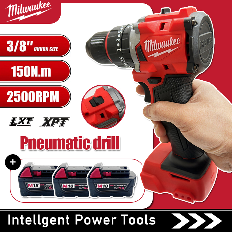 Бесщеточная ударная дрель Milwaukee 150 Н·м для отделочных работ, аккумуляторная, 18 В, электроинструмент
