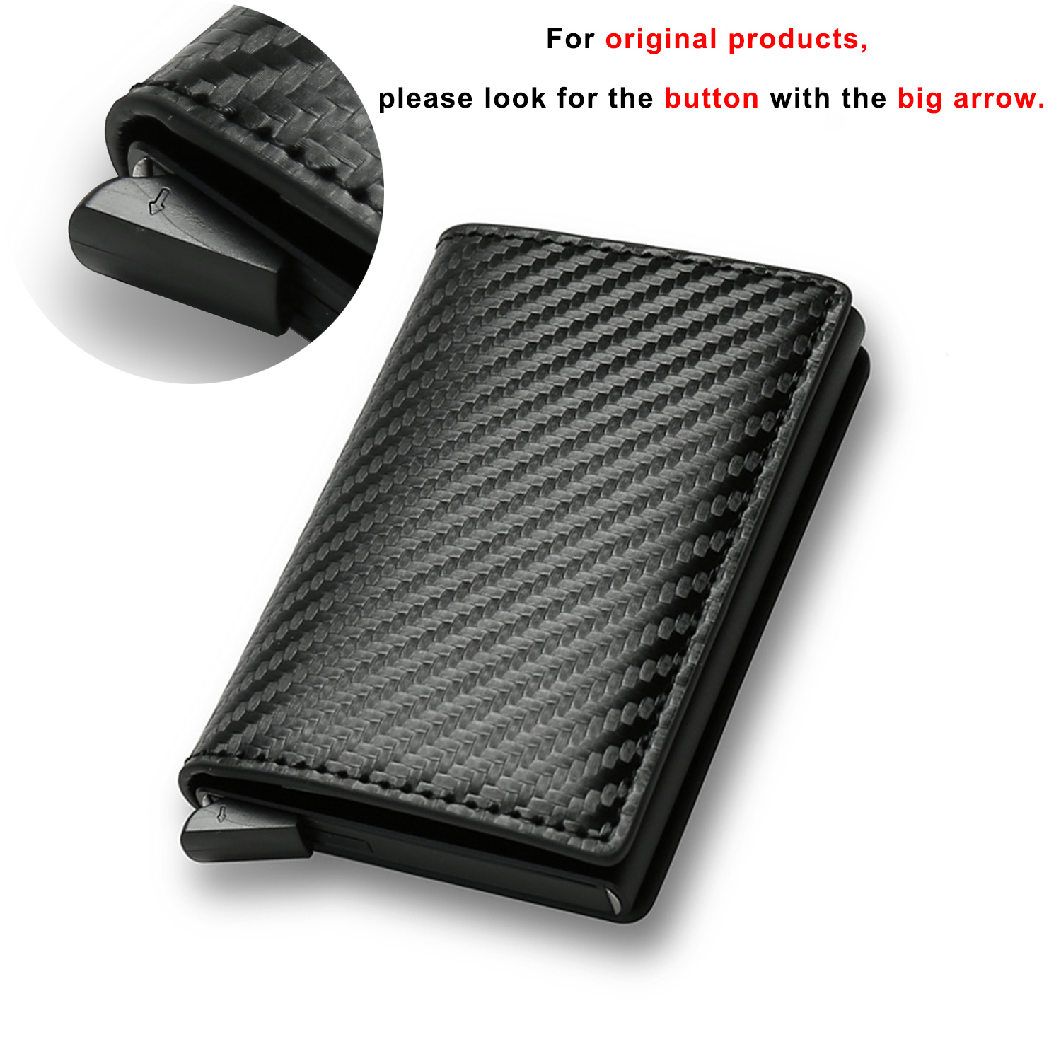 Anti Rfid Carbon Fiber ID Credit Card Holder Men Wallets Mini Automatic Pop up Bank Cardholder Case Minimalist Vallet Choice