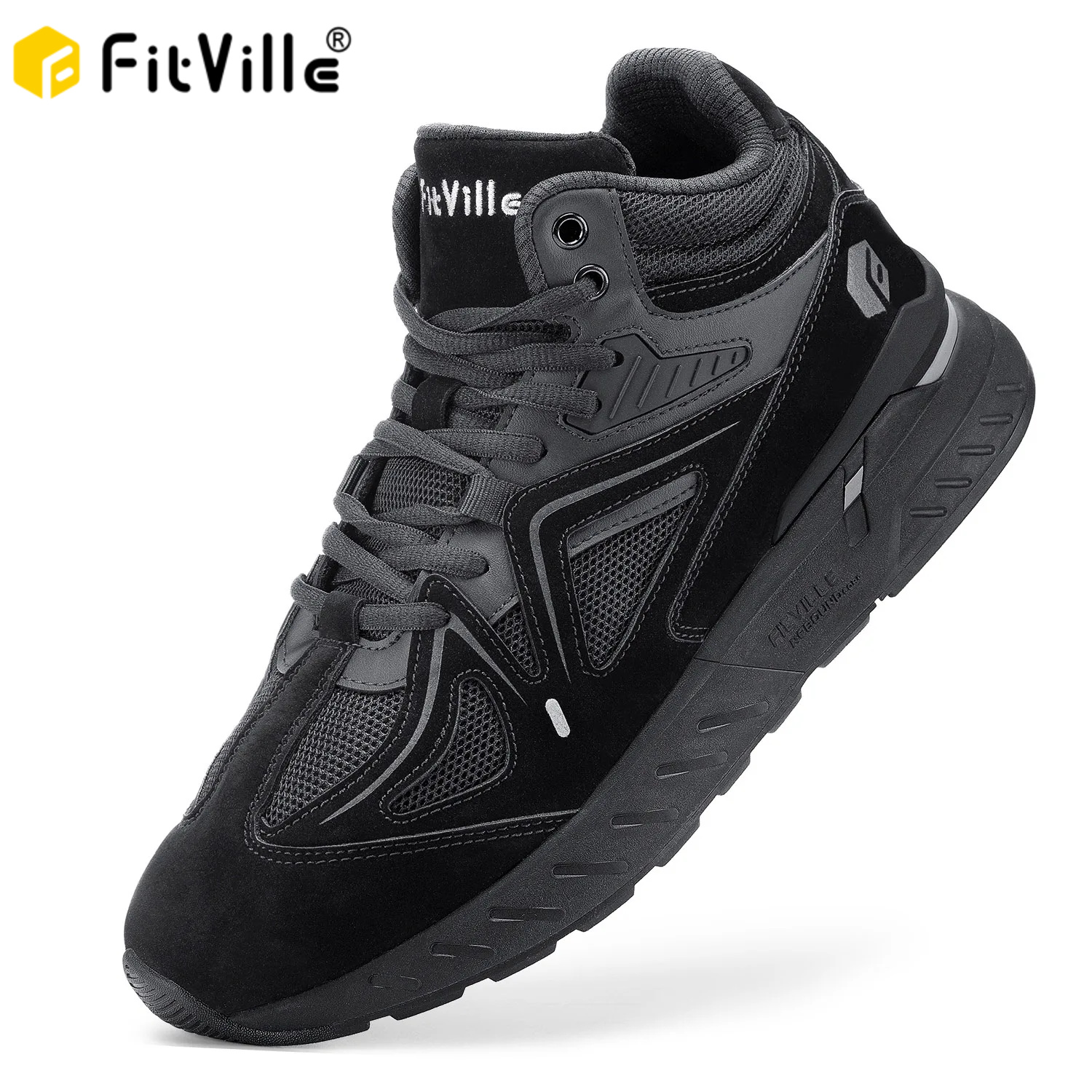 FitVille sepatu basket pria, sneaker kasual ringan lebar bersirkulasi untuk kaki bengkak mengurangi nyeri