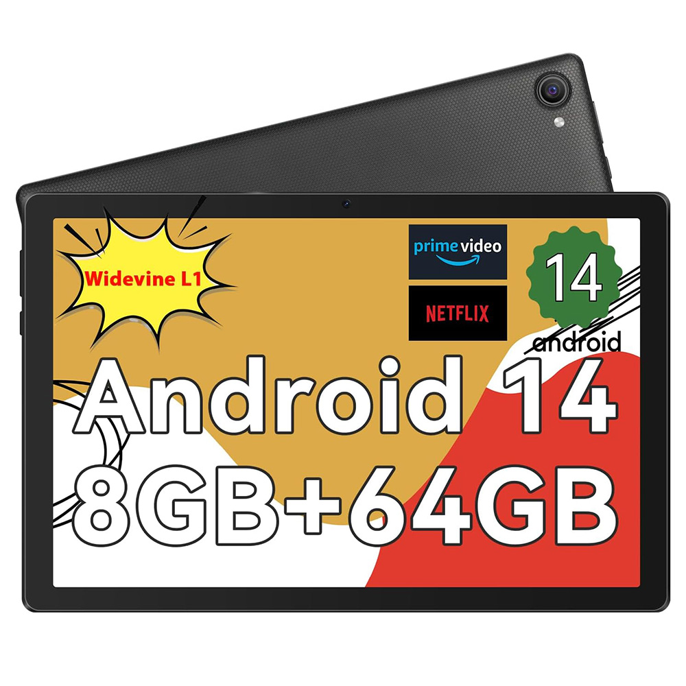 Urao 10 Polegada tablet android 14 8gb (3 + 5 expandir) ram 64gb rom 1tb expandir 1280x800 tela ips 5000mah bateria câmeras duplas wifi 6