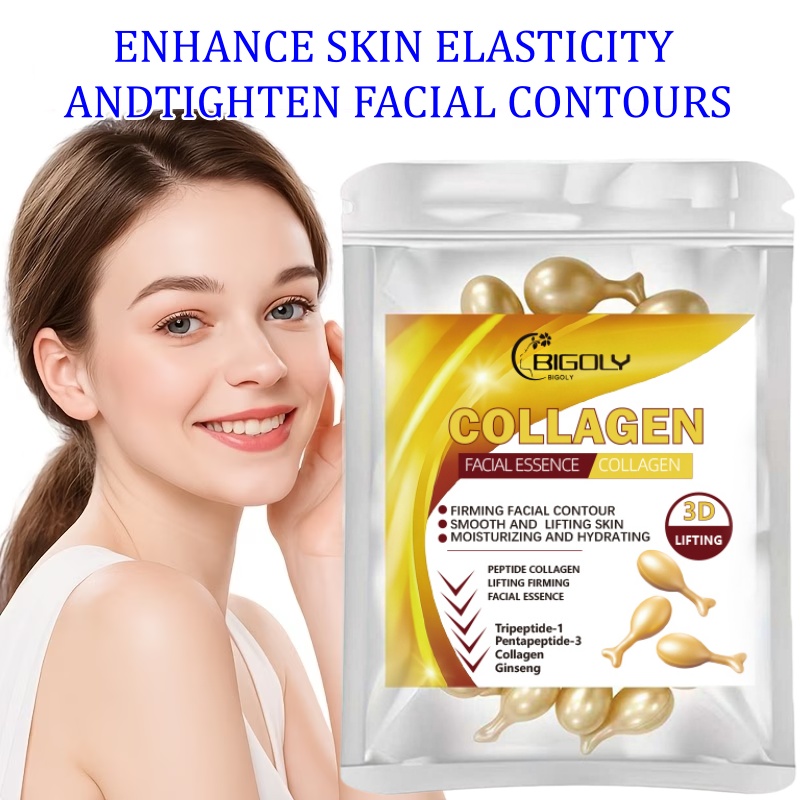 50 Capsules of Collagen Facial Essence, Which Moisturizes and Firms the Skin, Specially Designed for Women's Skin, with an Allergy-Free Formula, in Capsule Packaging, Safe and Hygienic, One Capsule Per Use