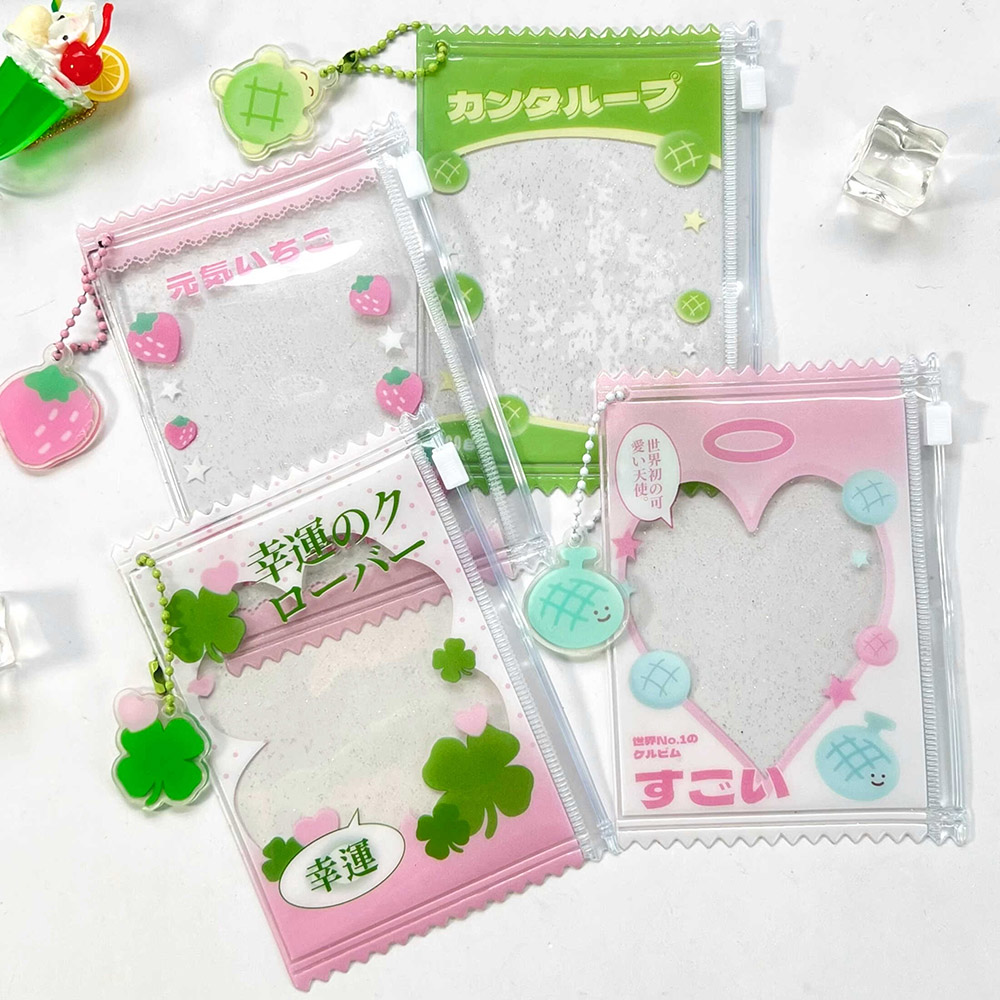 Bolsa de dulces transparente brillante INS, fundas para tarjetas Kpop, soporte para tarjetas de fotos de ídolo coreano, soporte para sesión fotográfica, películas para tarjetas, Protector de tarjetas de juego