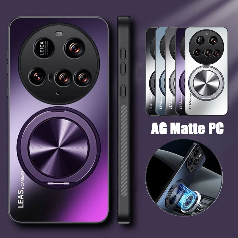 Magnetische Hülle für Xiaomi 15 Ultra, matt, stoßfest, Stoßstangenabdeckung für Xiaomi 15 Pro 14T 14 Ultra, Standschale, Anti-Fingerabdruck