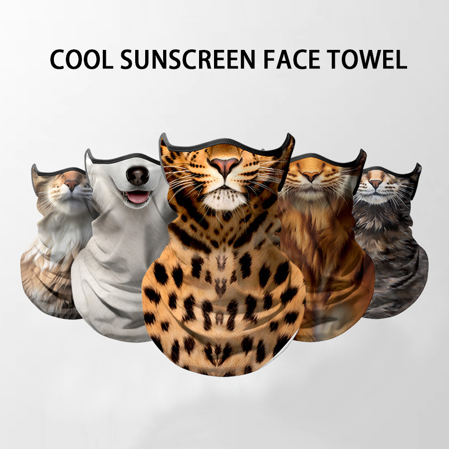 Lce seda respirável bandana ciclismo correndo cachecol equitação caminhadas esportes 3d animal máscara facial capa legal cachecol proteção do pescoço