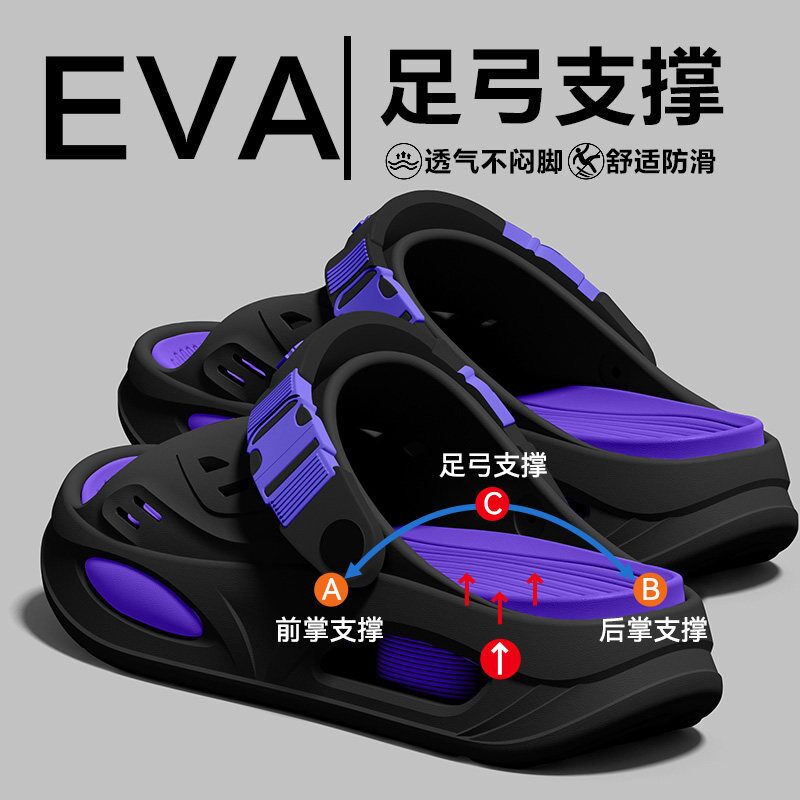 Arch support slippers for men, 2026 new summer wear, wear-resistant EVA anti-skid and odor proof driving thick soled sandals