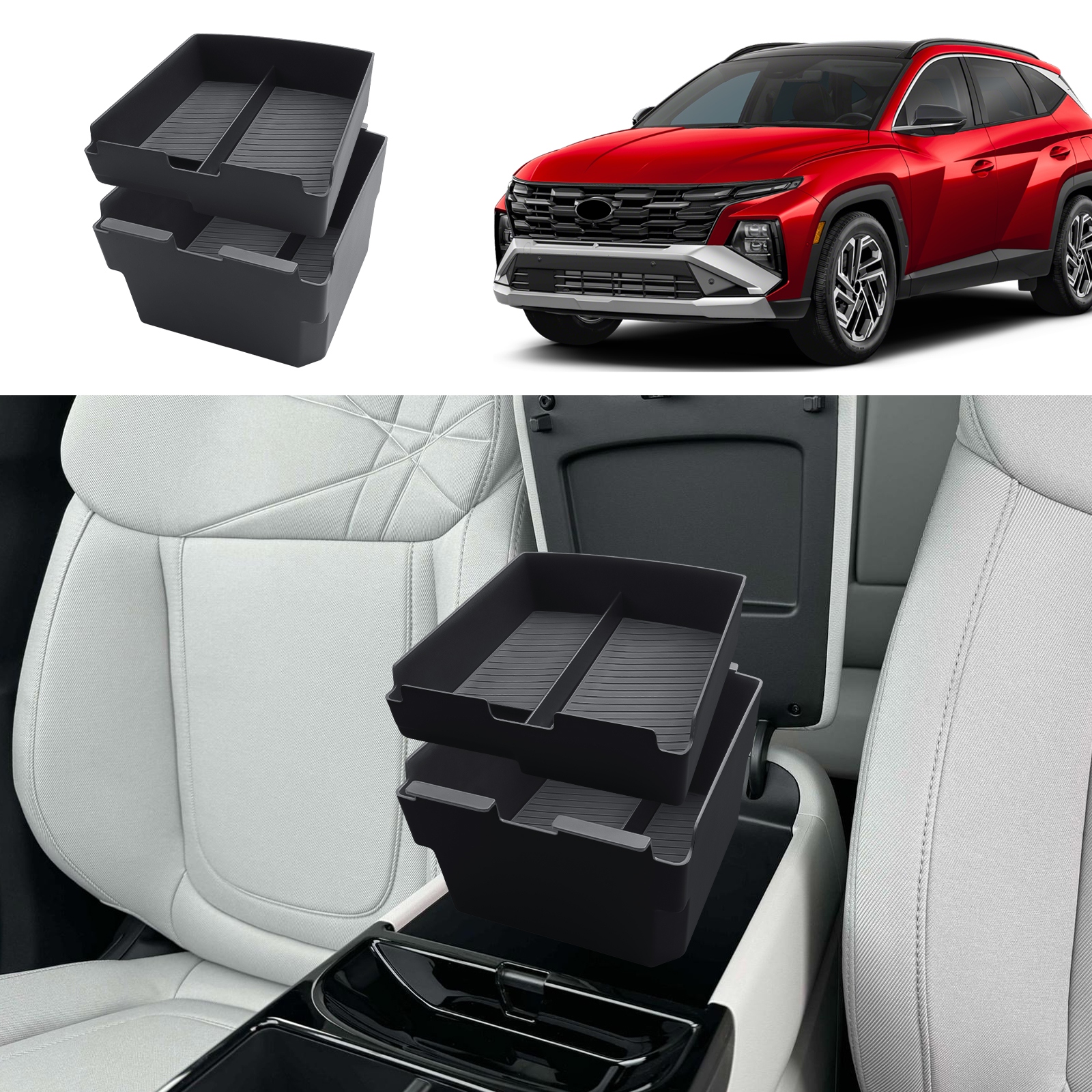 LFOTPP Car Central Storage Box for Hyundai Tucson NX4 Limited 2025 2026 Armrest Storage Box Auto Hyundai Tucson 2026 Accessories
