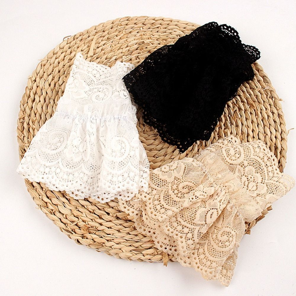 Mangas falsas destacáveis para camisola, babados de renda, manga de cotovelo, punho decorativo, universal, primavera e outono, moda selvagem, 1 par
