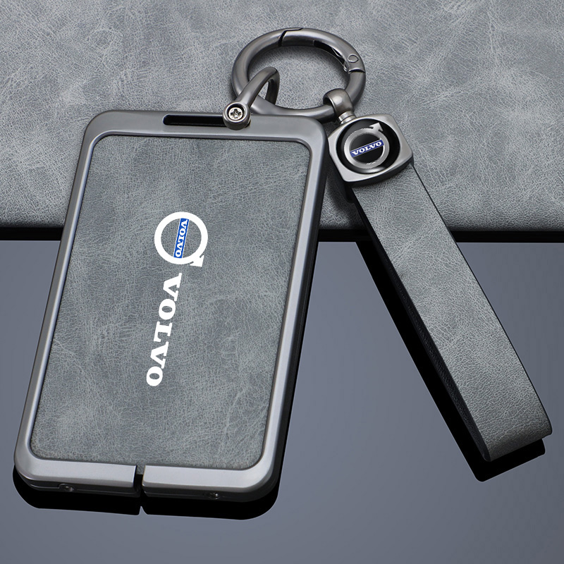 Car Leather Smart NFC Card Key Case Cover Shell Holder Keychain Bag For Volvo EM90 EX30 2024 Polestar Key Protection Accessories