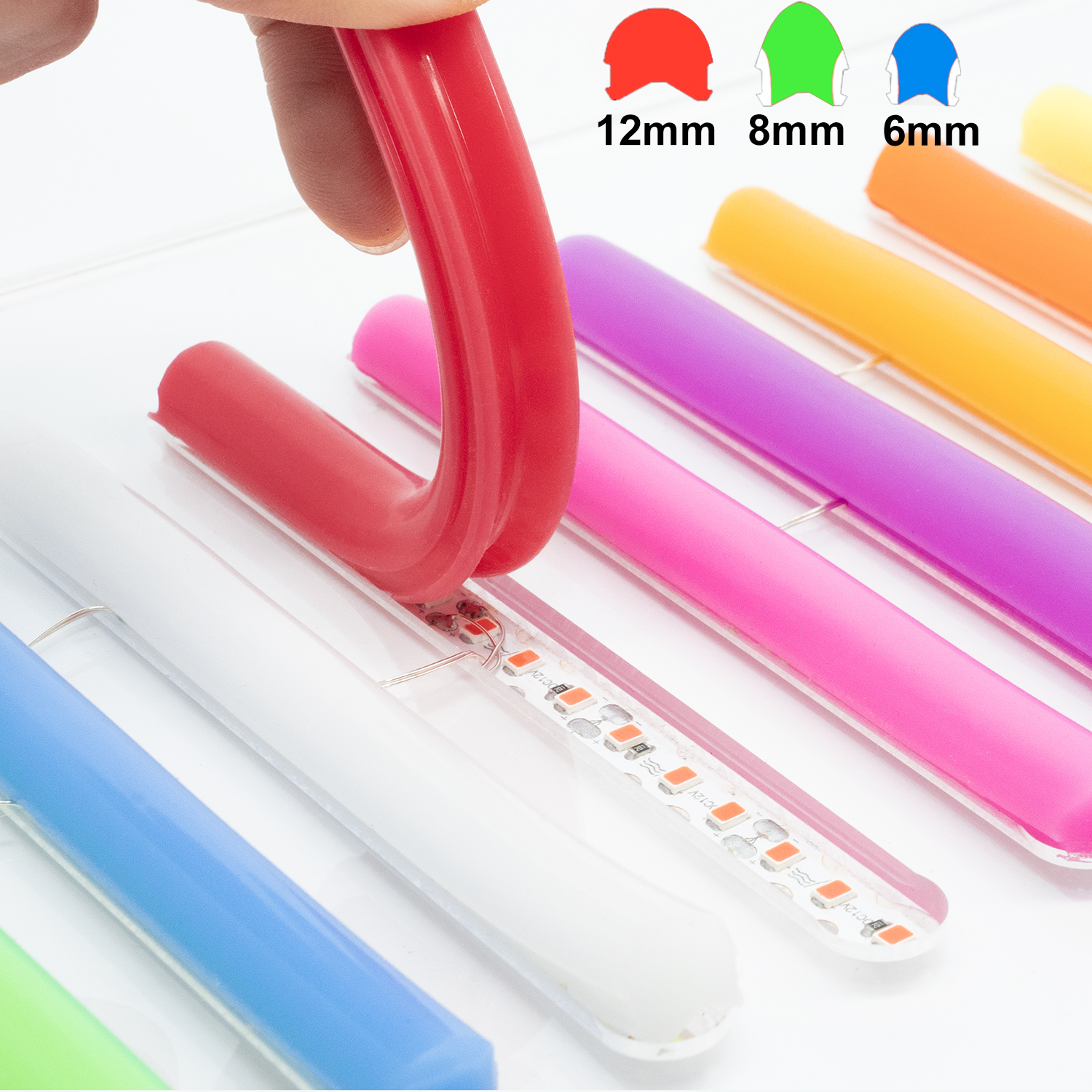 Tira de neón de silicona Flexible separada de 6mm, 8mm, 12mm o 120Leds SMD2835 tira de Led para letrero de neón LED resistente al agua IP67