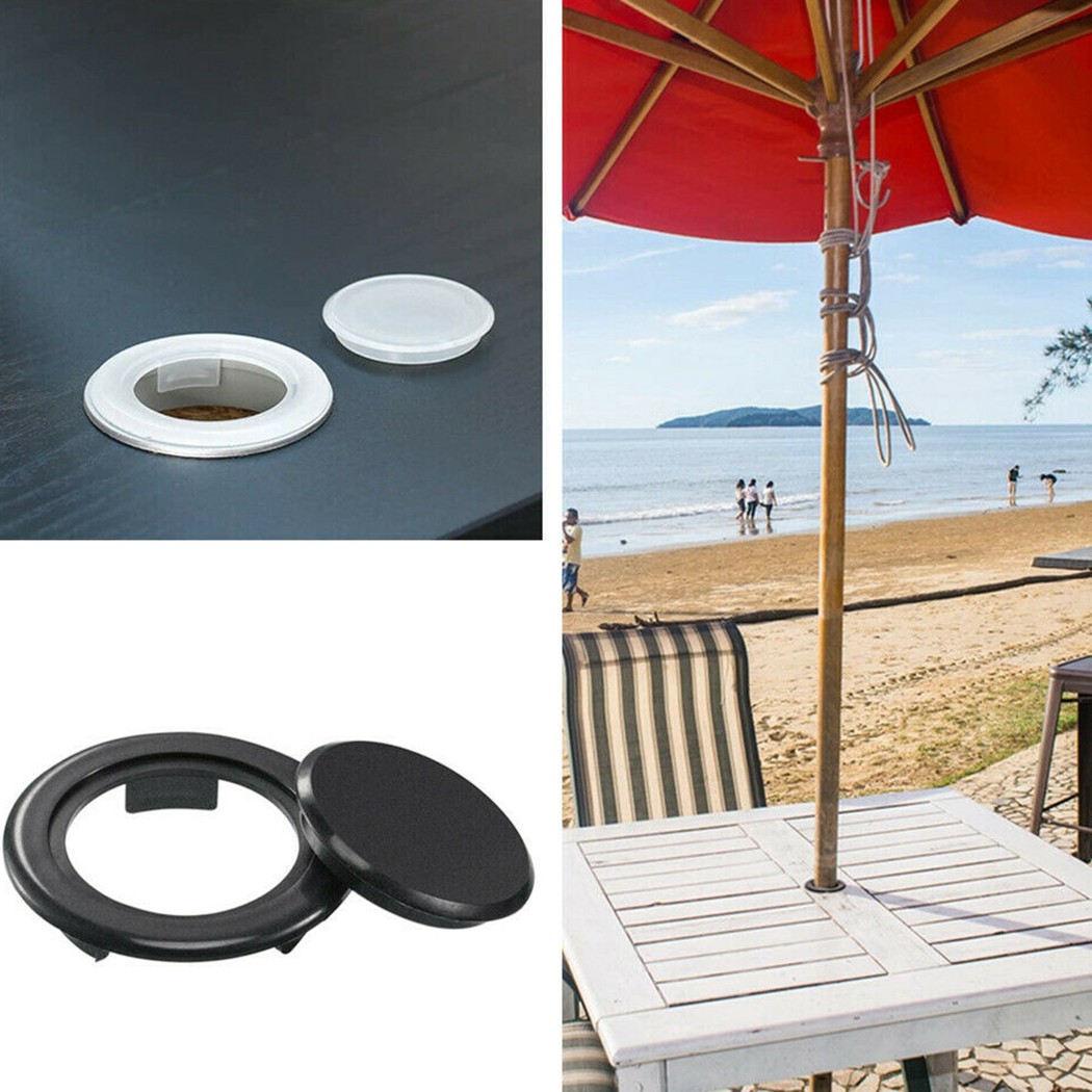 2 conjuntos de guarda-chuva buraco capa pátio jardim mesa guarda-sol buraco para pátio praia guarda-chuva anel e tampa