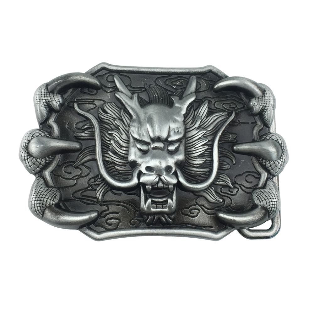 Hebilla de cinturón de Metal de aleación de Zinc Para hombres, cabeza de dragón de vaquero occidental Retro, 3,8 cm, Dropshipping