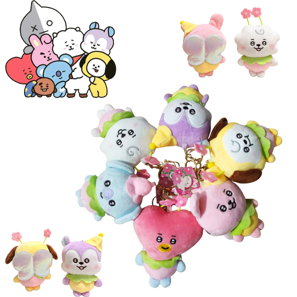 BT21 Chimmy Cooky Koya Shooky Tata Gantungan Kunci Anime Kreatif Kartun Lucu Dekoratif Tas Ransel Boneka Gantungan Kunci