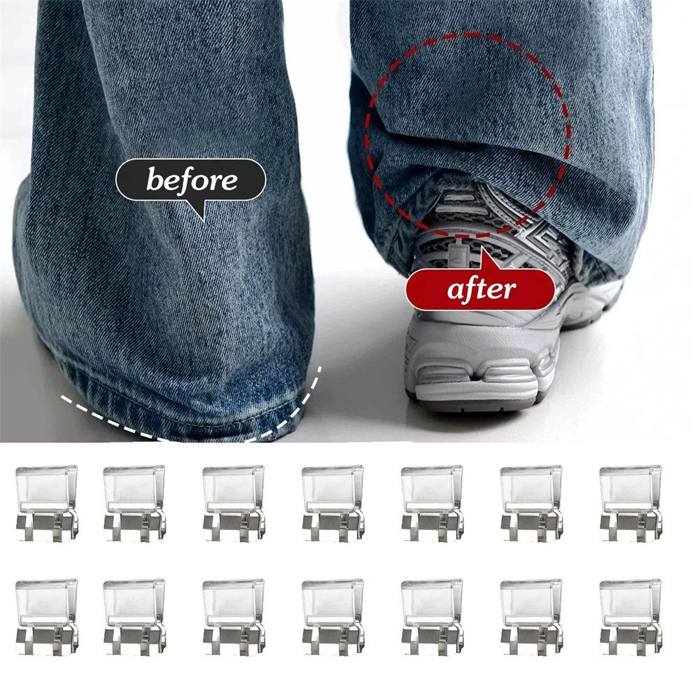 Clip invisible para cortar la longitud de las piernas, clip antideslizante para el borde de los pantalones, ajustador oculto para pantalones, dispositivo de fijación de dobladillo antideslizante, 2-20 unidades