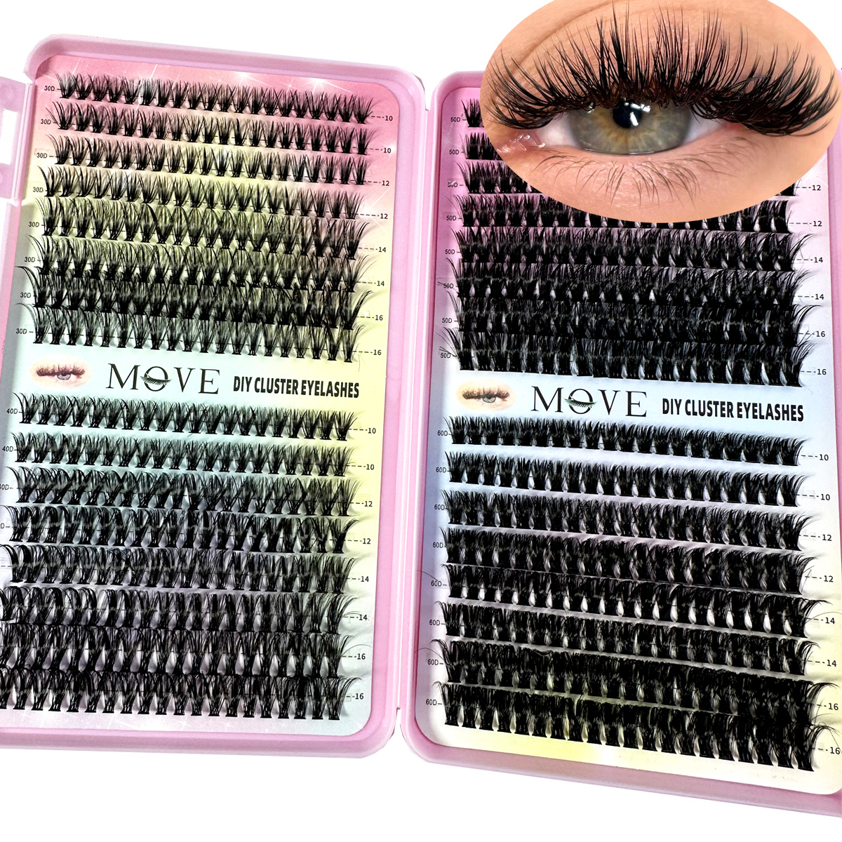 Nuevo Kit de pestañas en racimo 640, Kit de extensión de pestañas gruesas y esponjosas 5D, bandeja mixta de volumen, pestañas postizas de visón, maquillaje de extensión de pestañas