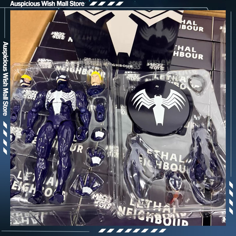 Mess Toys Echte Spider Figuur Venom Black Fatal Neighbour Symbiont Spider Black Spider Action Figure Collectie Speelgoed Cadeau