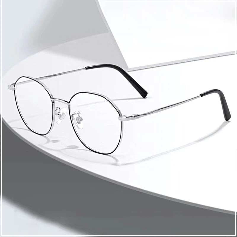 Lunettes rondes en métal Anti-lumière bleue pour femmes et hommes, montures carrées classiques, lunettes d'ordinateur transparentes, Oculos Feminino