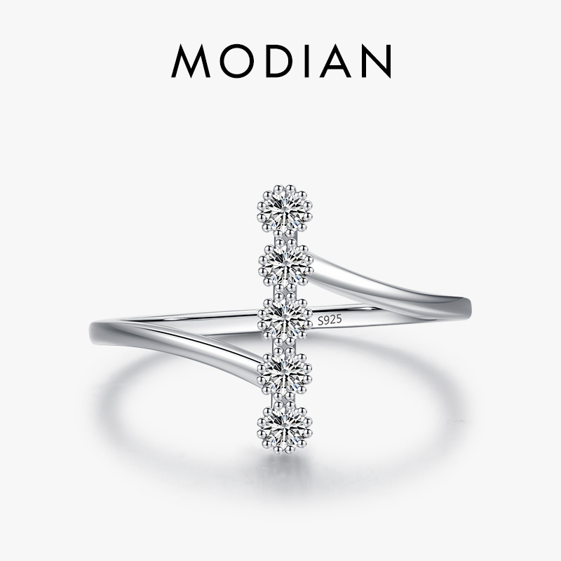 MODIAN autentico argento sterling 925 moda delicato anelli di barretta per le donne fidanzamento di nozze gioielleria raffinata accessori Anel