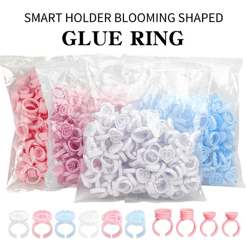 Winky Beauty 100pcs/Set Eyelash Extension Glue Rings Glue Holder Tool Kit Set Professional Makeup Disposable Adhesive Eyelash