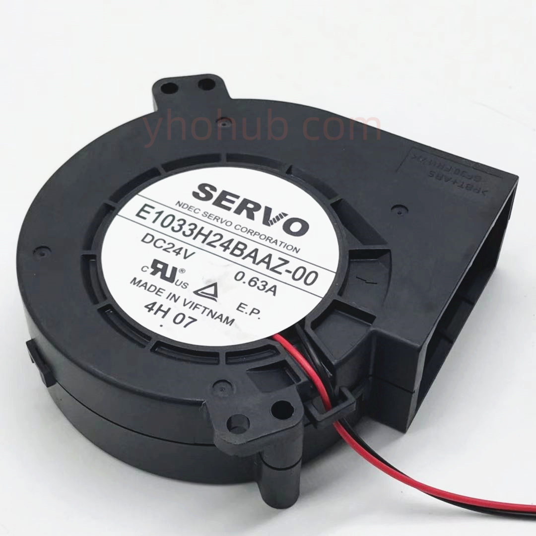 Ventilateur de refroidissement de serveur à 2 fils, Servo E1033H24BAAZ-00 DC 24V 0.63A 97x97x33mm