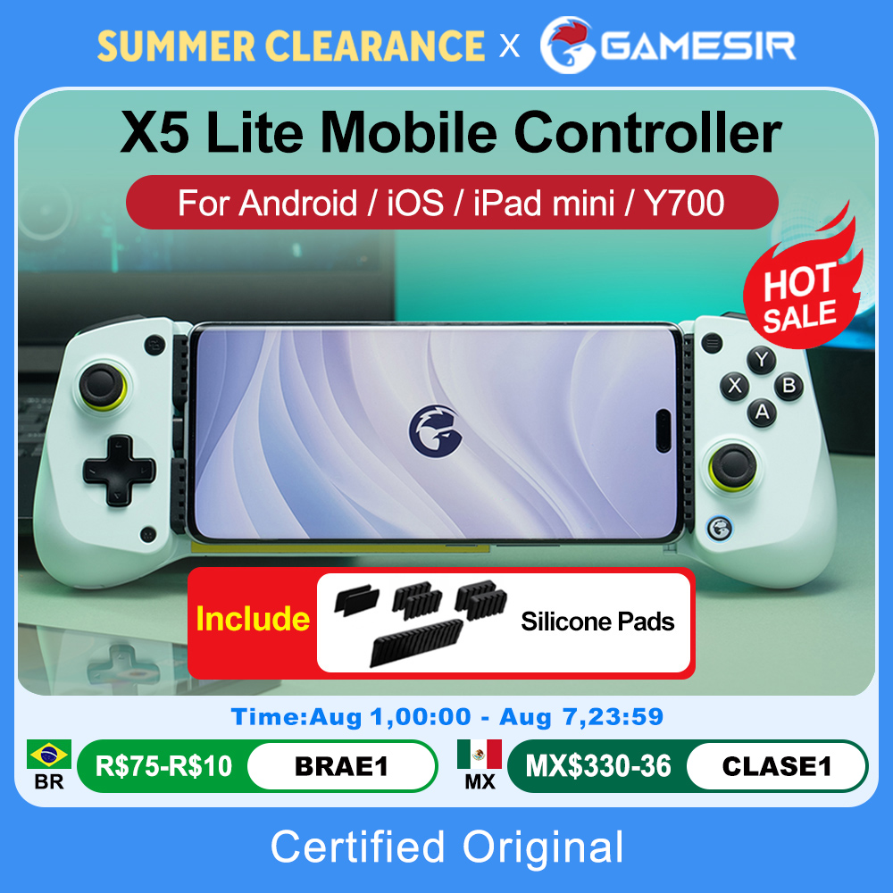 GameSir X5 Lite Mobile Phone Gamepads for iPhone 16 15 Series iPad Mini Android Tablet Controller Hall Effect Joysticks Design