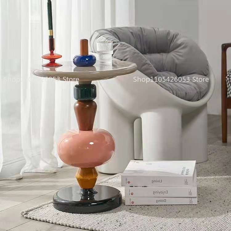Gekonfijte kalebas Internetberoemdheid creatieve bijzettafel Kleurrijke kleine ronde tafel Scandinavische kleine salontafel Gepersonaliseerd nachtkastje