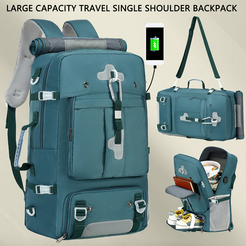 Ransel portabel berkapasitas besar, ransel dengan kompartemen sepatu yang disetujui maskapai penerbangan, ransel laptop 17 inci, untuk bisnis, kerja, gym, akhir pekan
